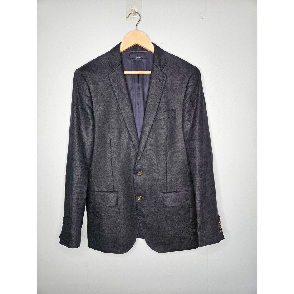 J CREW Ludlow Irish Linen Blazer Jacket 38R Sport Coat Navy Blue Lined Classic